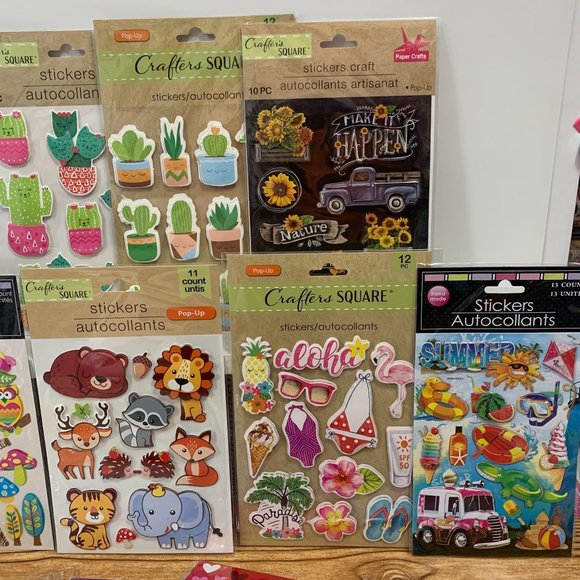 Sticker Lot of 15 packs Summer animals Easter cactus forest friends #3 - Picture 5 of 5